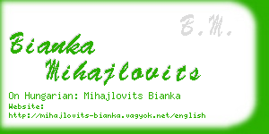 bianka mihajlovits business card